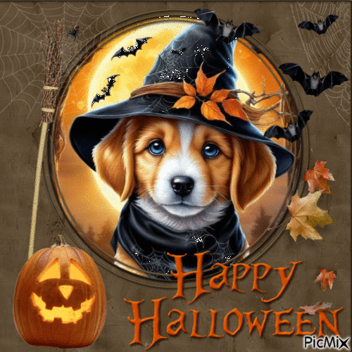 CHIEN D'HALLOWEEN - Free animated GIF