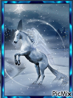 Snow Pegasus - Animovaný GIF zadarmo