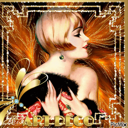 Art Deco - Portrait🌹🌼 - Бесплатни анимирани ГИФ