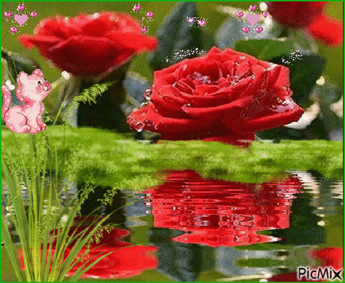 rode rozen - Ilmainen animoitu GIF