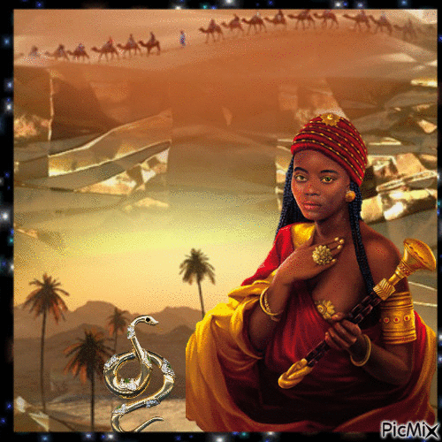 Princesse Africaine - GIF animado grátis