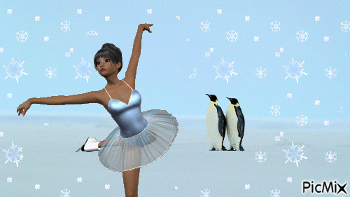 Ballerina of Snow - Ilmainen animoitu GIF