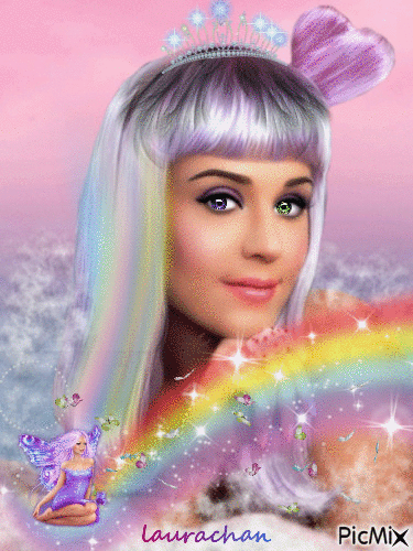 Lady rainbow - Animovaný GIF zadarmo