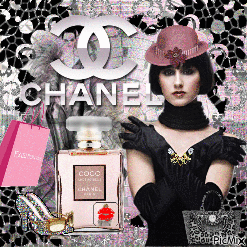 Chanel fashion 👜  💋  👠  👢  👒  👙  👗  👓  👝 - GIF animado grátis