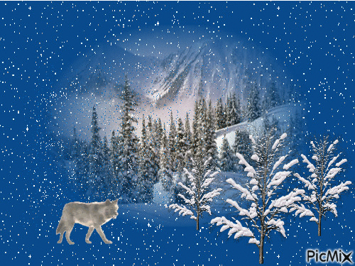 Снег и природа - Animovaný GIF zadarmo