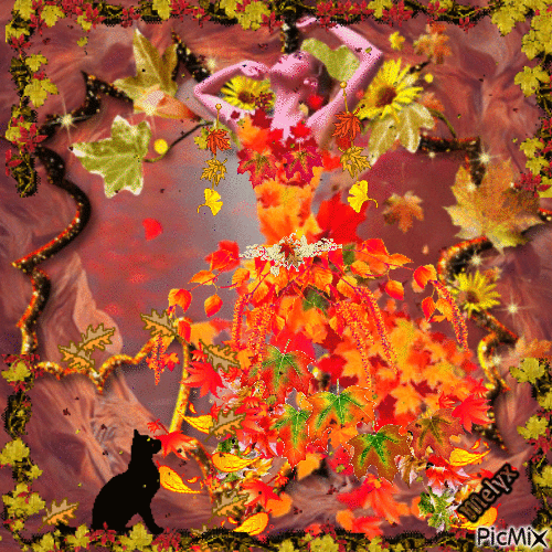 fashion of autumn leaves - 無料のアニメーション GIF
