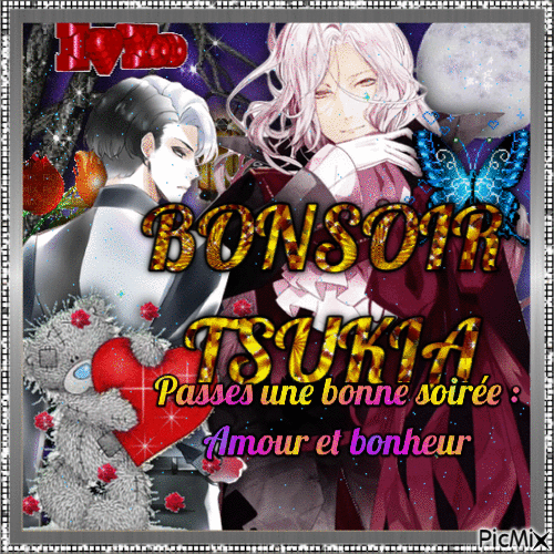 bonsoir tsukia - Бесплатный анимированный гифка