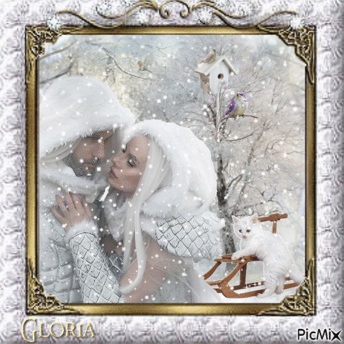 Couple en hiver - Ingyenes animált GIF