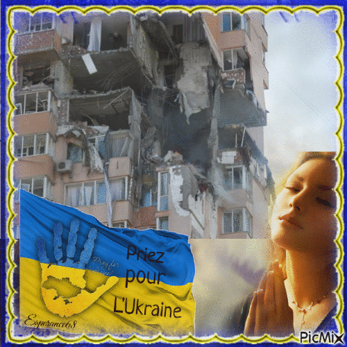 ✞ Priez pour L'Ukraine ✞ - Animovaný GIF zadarmo