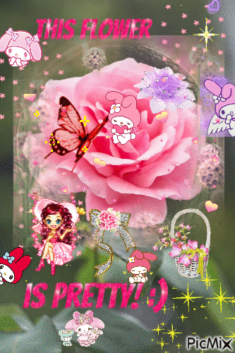 Pink floral melos <3 - GIF animado grátis