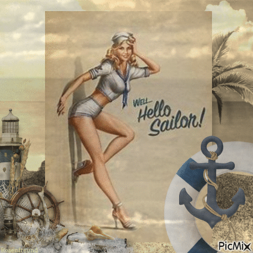 Sailor Woman Vintage - GIF animate gratis
