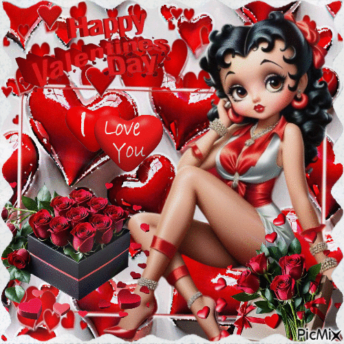 Valentinstag - Valentijn - Betty Boop - Animovaný GIF zadarmo