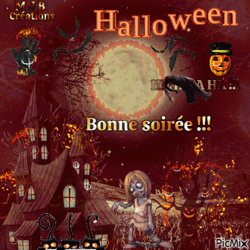 .. Halloween .. M J B Créations - Бесплатни анимирани ГИФ