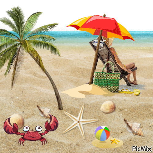 La plage - GIF animado gratis