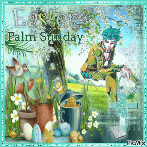 Happy Easter + Palm Sunday from Giorno! - Бесплатный анимированный гифка