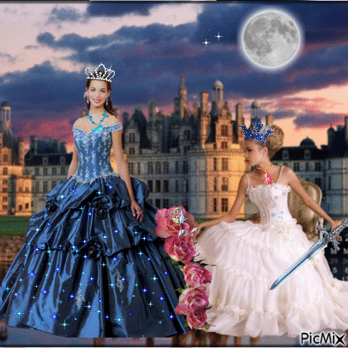 La Princesse Alizé et sa mère Blanche, la Reine des Fées - GIF animado grátis