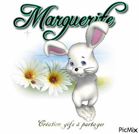 Bonne fête Marguerite - GIF animé gratuit
