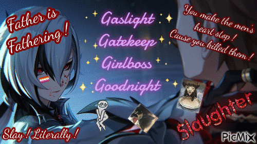 Arlecchino Gaslight Gatekeep Girlboss Goodnight - GIF animado grátis