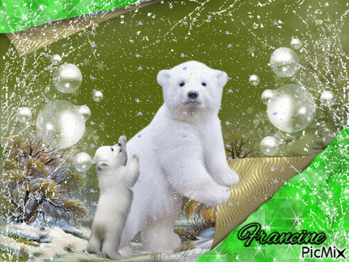Petits ours blanc - GIF animado gratis