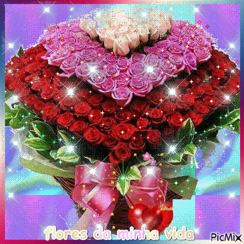 cesta de rosas - GIF animado grátis