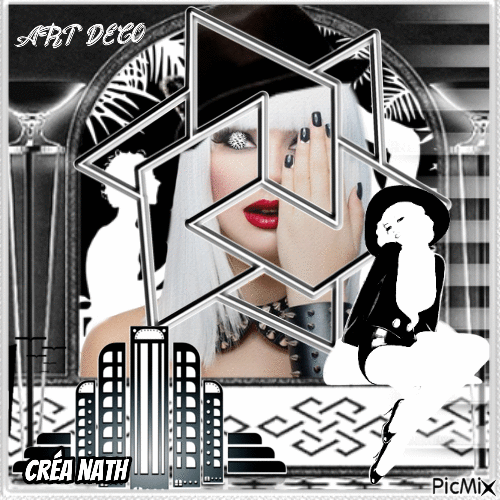 Art déco en noir et blanc - Δωρεάν κινούμενο GIF