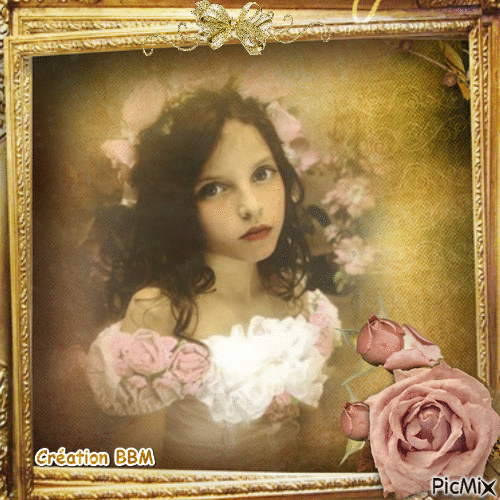 Portrait fillette par BBM - GIF animé gratuit