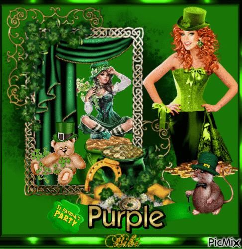 Saint Patrick  de Purple - Gratis geanimeerde GIF