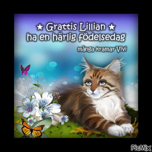 Grattis Lillian 2023 - GIF animate gratis