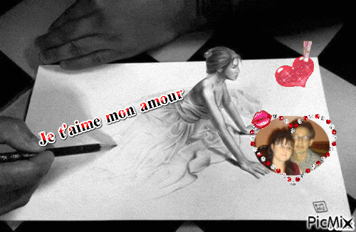 je t'aime mon amour - Zdarma animovaný GIF