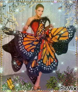Butterfly dress - Gratis animerad GIF