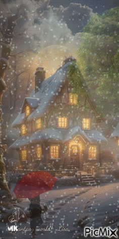 Tormenta de nieve en la noche - Бесплатный анимированный гифка