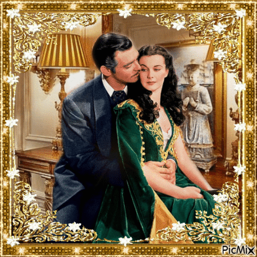 Schauspielerpaare im Kino... Vivien Leigh/Clark Gable - GIF animé gratuit