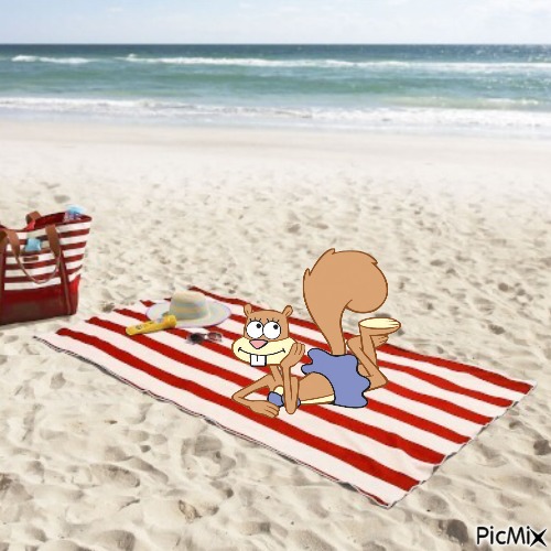 Sandy the beach squirrel - png ฟรี