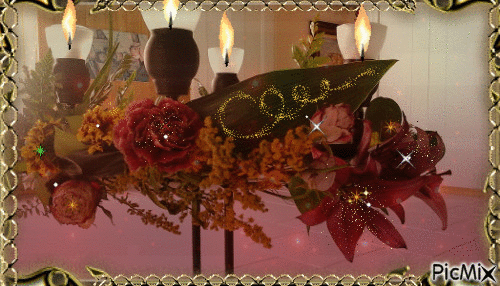 Bouquet de fleurs - GIF animado grátis