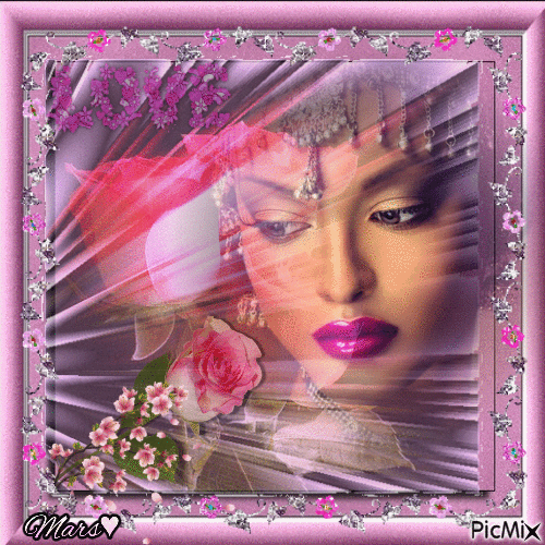 rostro  con marco  pink - Gratis geanimeerde GIF