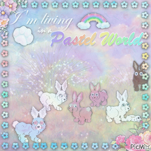 Pastel Bunnies - Free animated GIF
