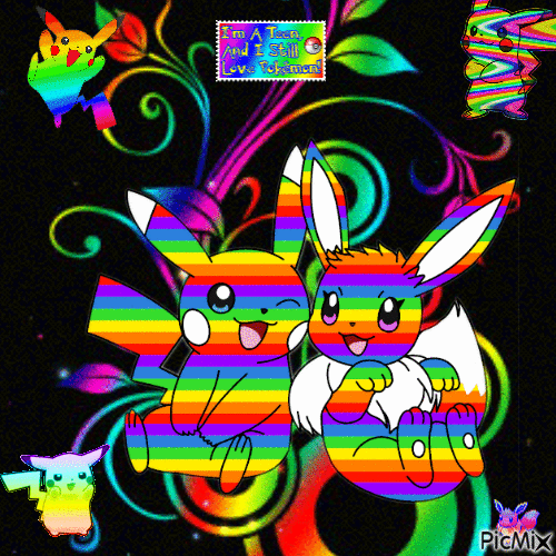 Rainbow Pokemon - GIF เคลื่อนไหวฟรี