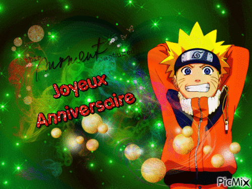 Naruto - Joyeux Anniversaire - GIF animé gratuit