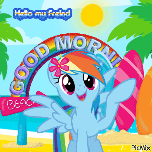 Rainbow Dash Hello Friend - Ilmainen animoitu GIF