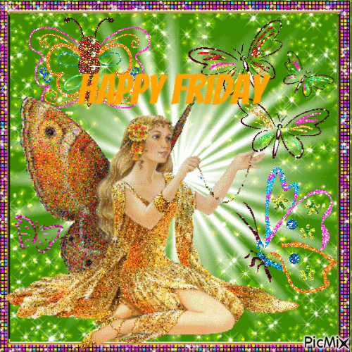 happy friday glitter fairy - Ingyenes animált GIF