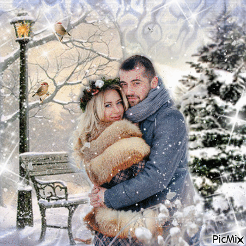 зимняя любовь - Безплатен анимиран GIF