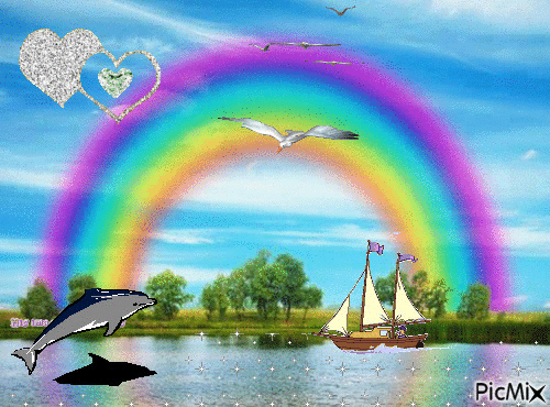 bello arcoiris - GIF animado gratis