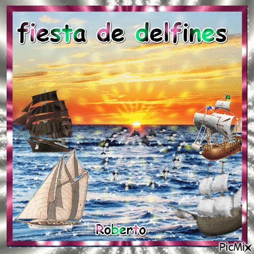 Fiesta de delfines - 免费动画 GIF