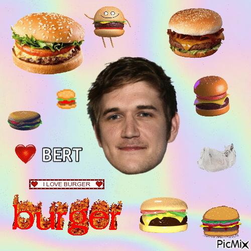 I LOVE BURGER Bert - GIF animé gratuit