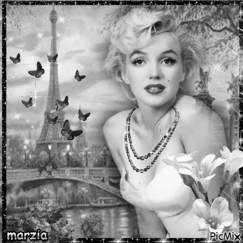 Marilyn a Paris - 無料のアニメーション GIF