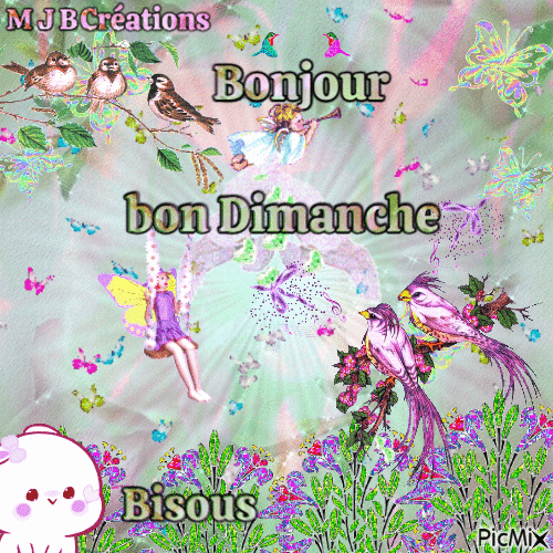 .. Bon Dimanche .. M J B Créations - Bezmaksas animēts GIF