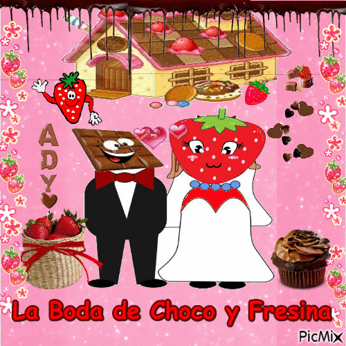 La Boda de Choco y Fresina - Бесплатный анимированный гифка