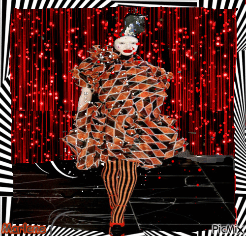 Portrait Woman Colors Deco Halloween Carnaval - Free animated GIF