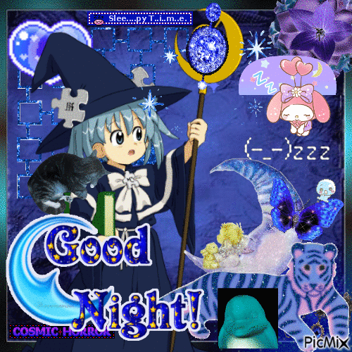 Wikipedia Magical Girl Good Night - Бесплатный анимированный гифка