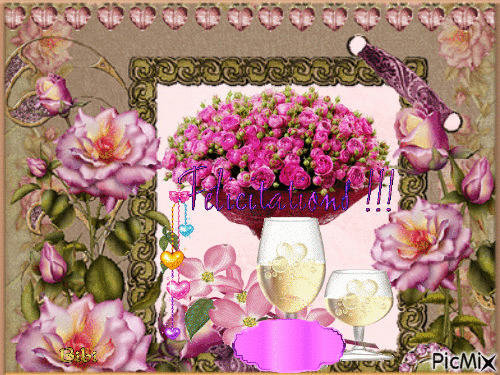 Bouquet de roses - GIF animado grátis